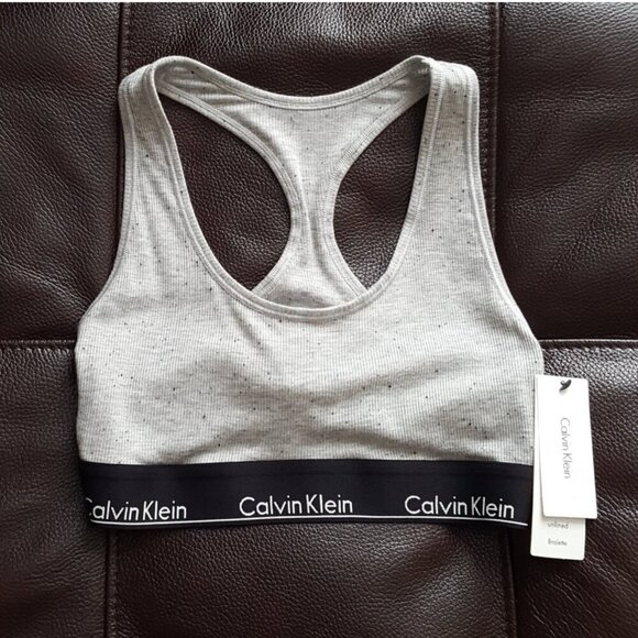Gray and Black Calvin Klein Sports Bra - Picture 8 of 11
